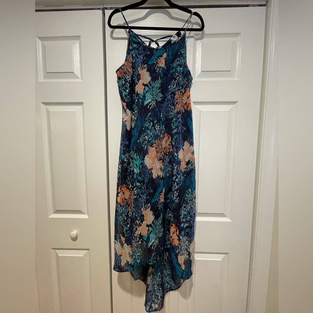 Old Navy Womens Floral Asymmetrical Slip Dress Size M Fairy Ethereal Event HOCO